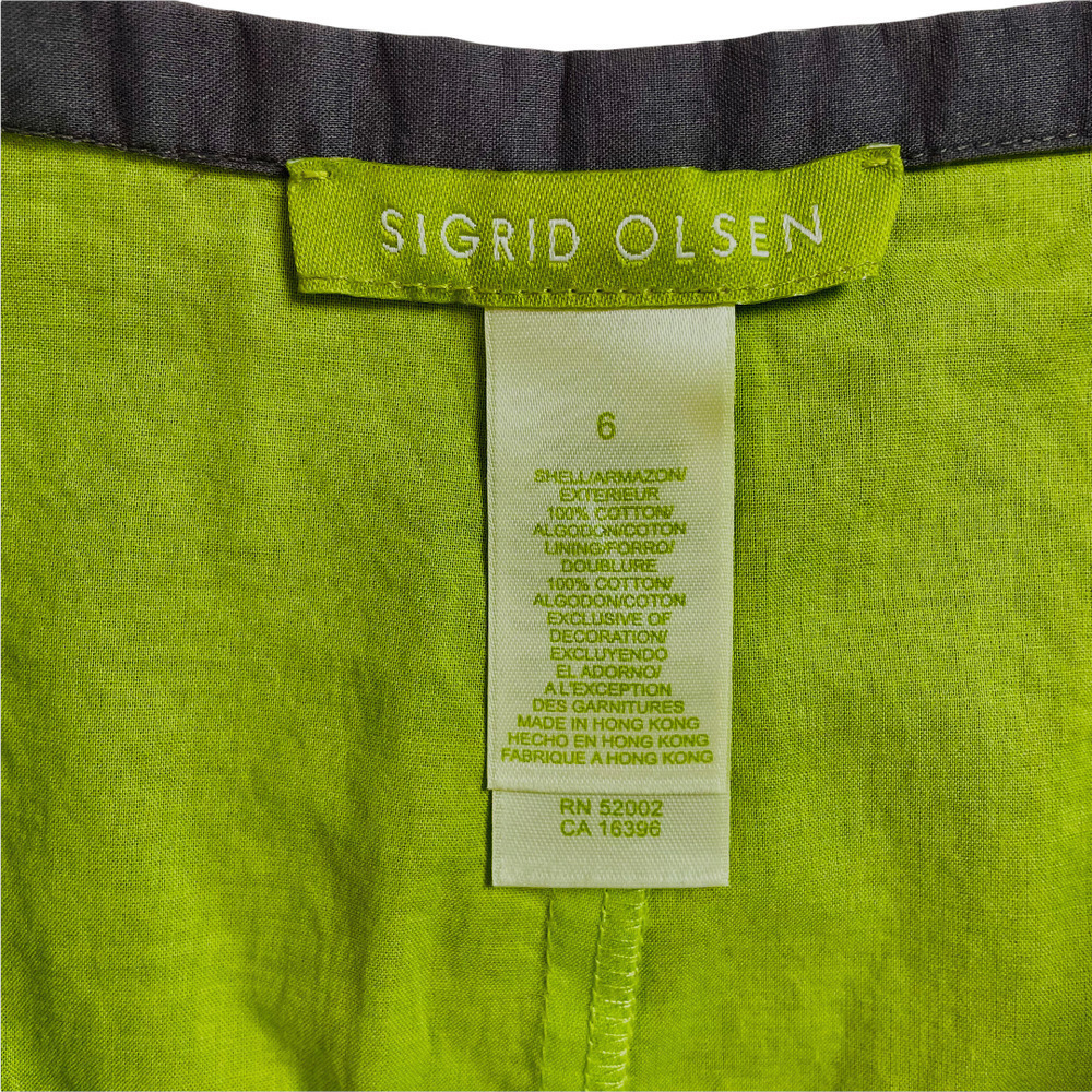 🍀 Sigrid Olsen Size 6 Purple Taupe A-line Skirt with Beaded Hem - Picture 7 of 8
